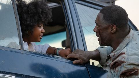 un extrait exclusif d'un extrait du thriller survival avec Idris Elba (et les lions)