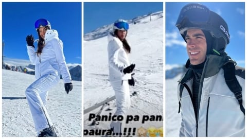 Federica Nargi a une attaque de panique sur la neige et Alessandro Matri en rit