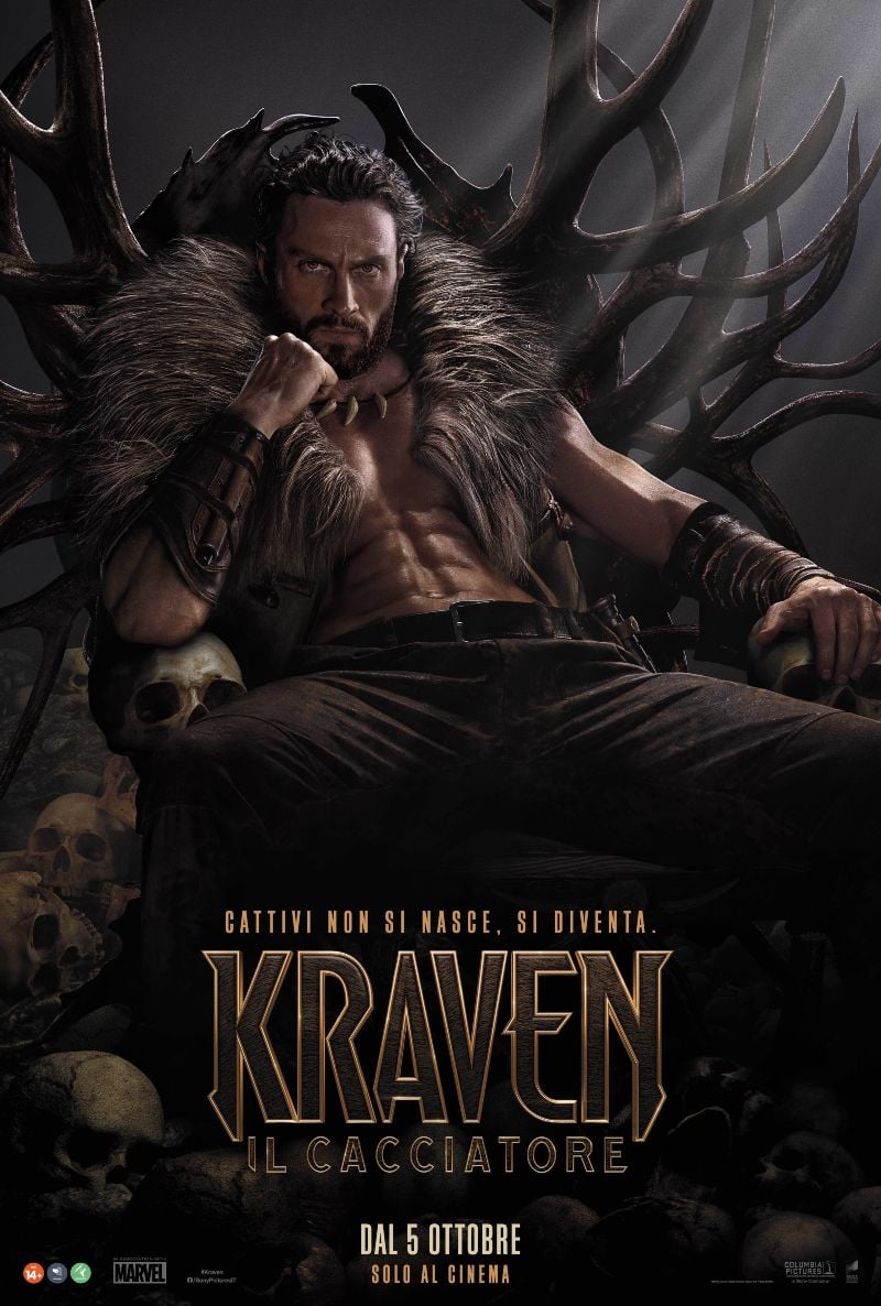 Kraven the Hunter, la première bande-annonce italienne du film avec Aaron Taylor-Johnson dans Spider-Verse