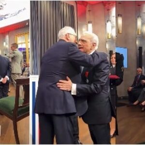 Martin Scorsese et Robert De Niro décorés de la Légion d'honneur par le président français Macron